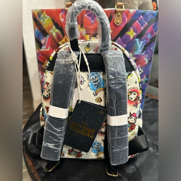 Loungefly POP Disney Villains Tattoo All Over Print Backpack NWT​​ - Picture 2 of 5